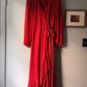 Sugarlips Vibrant Red Long Sleeve Dress